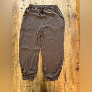Zara Brown Elastic-Waist Jogger Pants